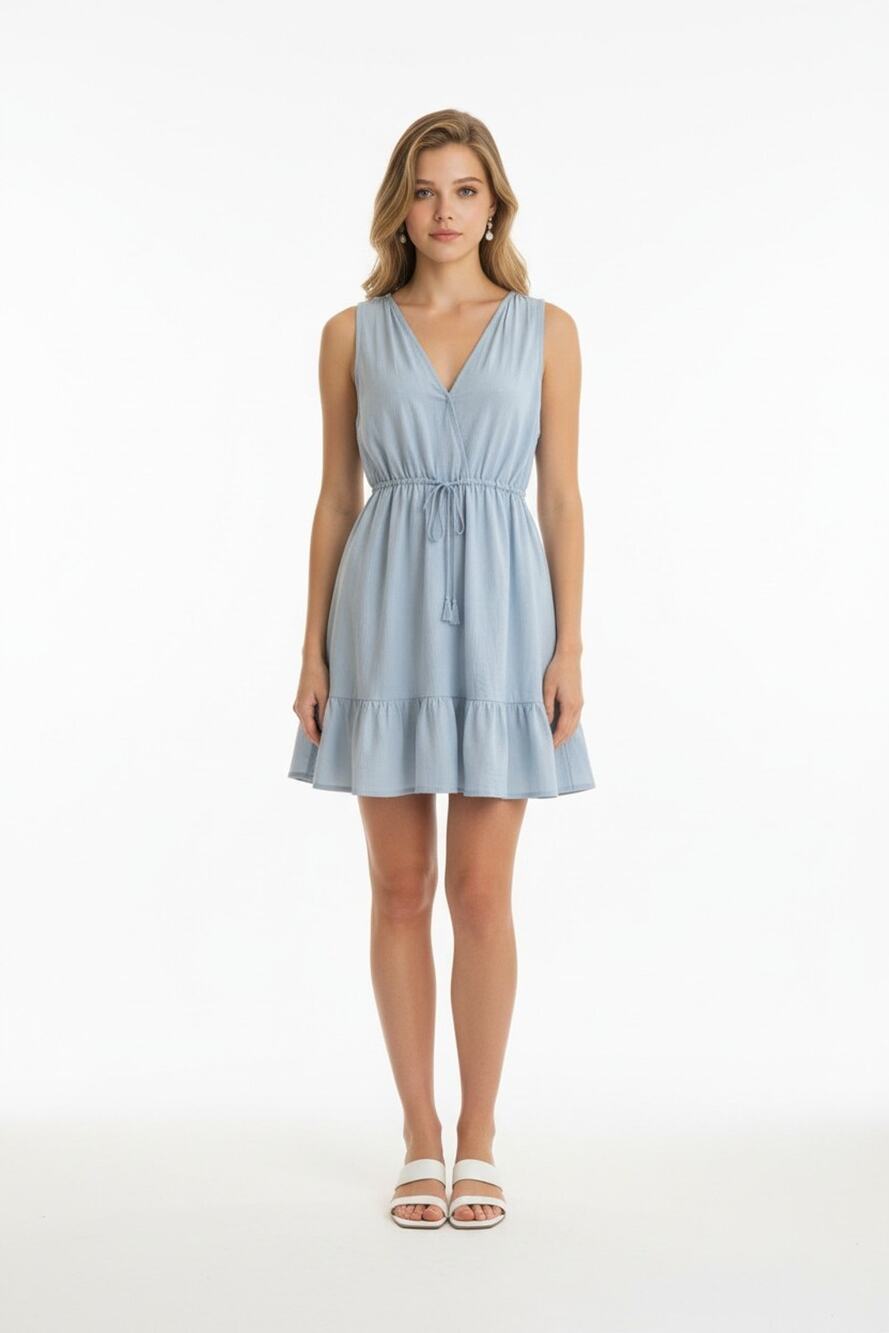 Max Studio London Women's Iceblue Feminine Cottagecore Summer Midi Dress Size 3X